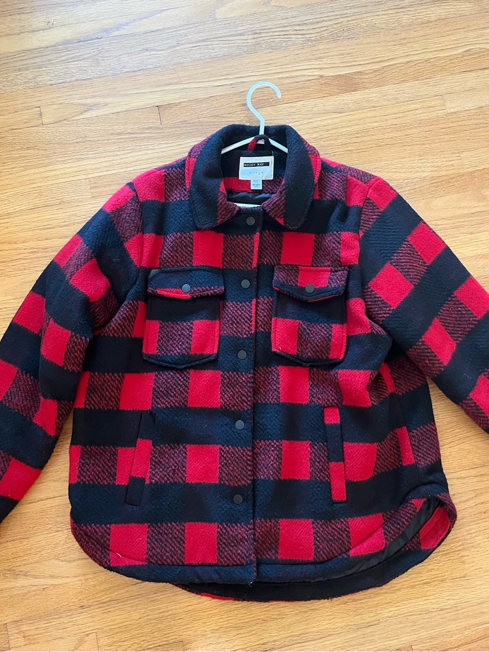 Noisy May plaid jacket - size L oversized fit